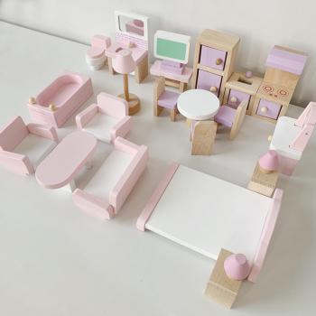 Großhandel B2B Kinderspielhaus Mini Spielzeugset Landhaus Puppenhaus aus Holz